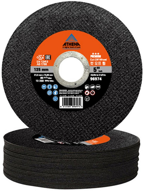 아테나 125MM(5인치) 그라인더날 절단석 50장묶음 커팅날, 1개