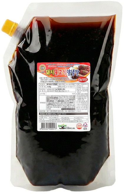 돼지불고기양념장 4.5KG뉴그린푸드(주), 4.5kg, 1개