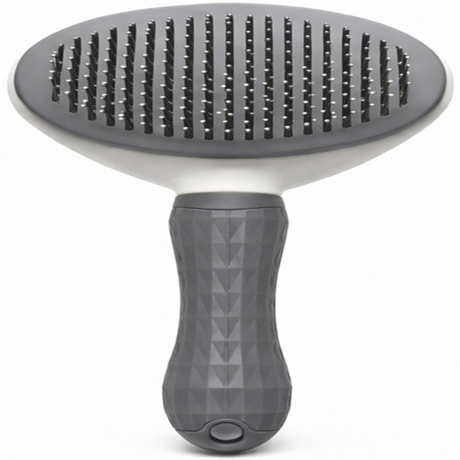 이보다 원터치 애견브러쉬 안아픈 강아지빗 말티푸 비숑 강아지 고양이 겸용, 1개, 그레이