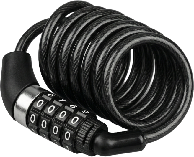 데이디 딸깍해결 스프링자물쇠 번호키 와이어 자전거, 1개