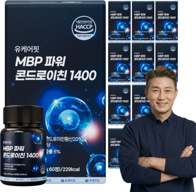 유케어핏 6형 상어연골 콘드로이친 1400 MBP 식약청 인증, 10개, 60정