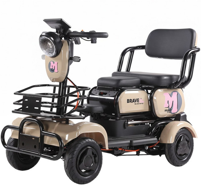 엠브레이브 안전한 노인전동차 어르신 사륜 전기스쿠터 중장년 효도 선물 바이크 네발 전기차, 라이트 블루, FNS 60V-20A