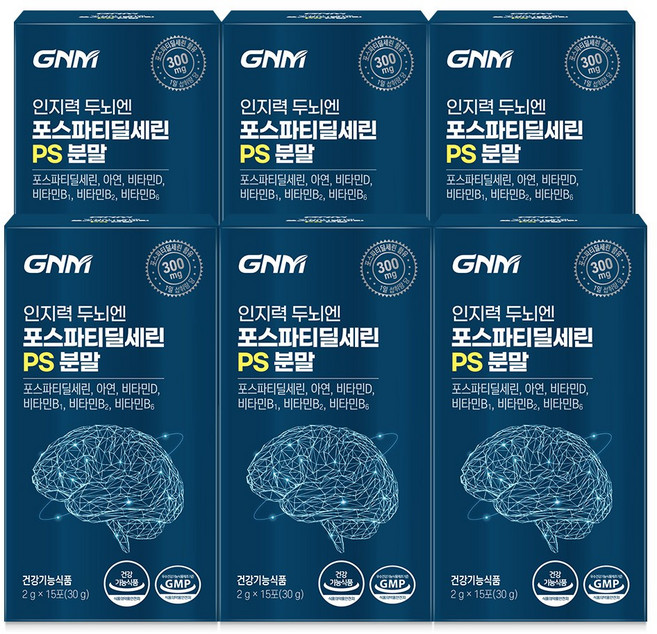 GNM 인지력 두뇌엔 포스파티딜세린 PS 분말, 6개, 30g