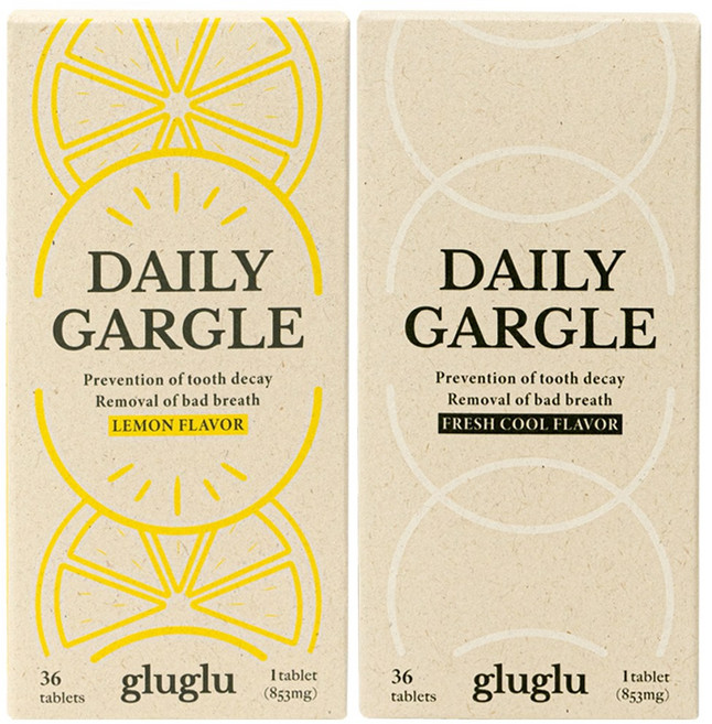 글루글루 입냄새제거 무알콜 고체가글 (1박스x36정), 30.7g, 4개, 프레쉬쿨+레몬향