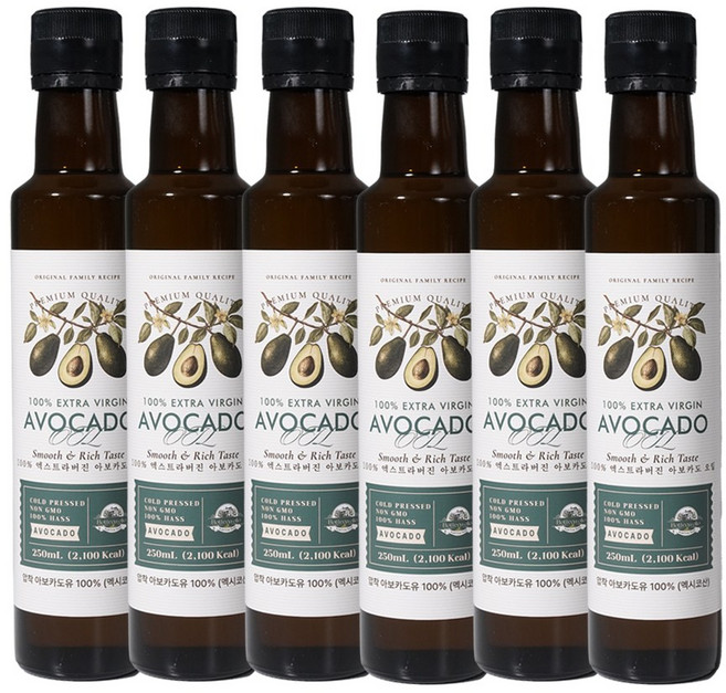 올리오리아 엑스트라버진 아보카도오일 멕시코 최고급 HASS품종 아보카도유 냉압착, 7개, 250ml