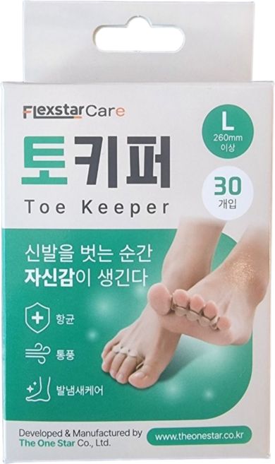 플렉스타케어 발땀 발가락 냄새 제거 패드 손세탁 가능 30개입, 1개