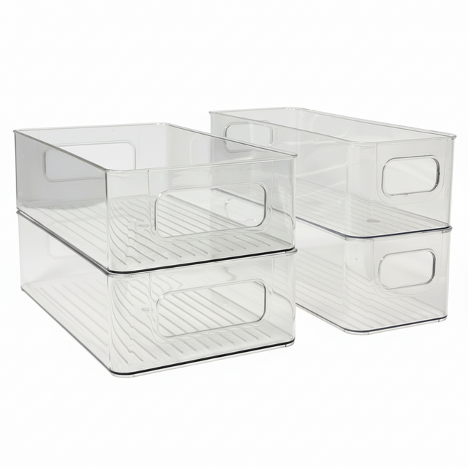 모엔데이 다용도 서랍정리 트레이 수납 정리함, 2세트, 투명