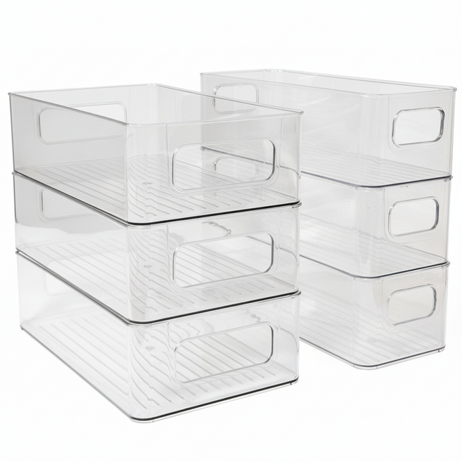 모엔데이 다용도 서랍정리 트레이 수납 정리함, 3세트, 투명