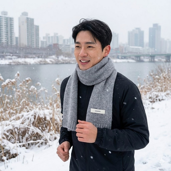 루나핏 퍼스널컬러 기본 무지 단색 비스코스 니트 목도리 머플러 2세트