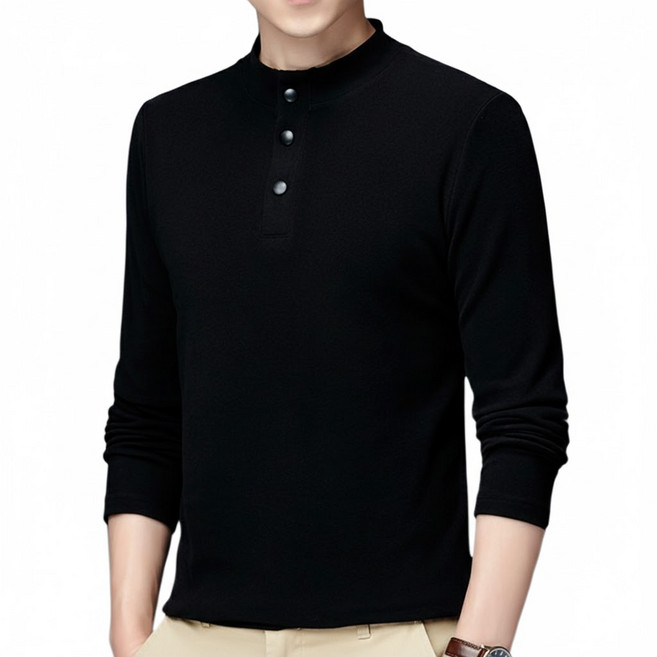 보니따민 남자 겨울 니트 단추 라운드 니트티 세트