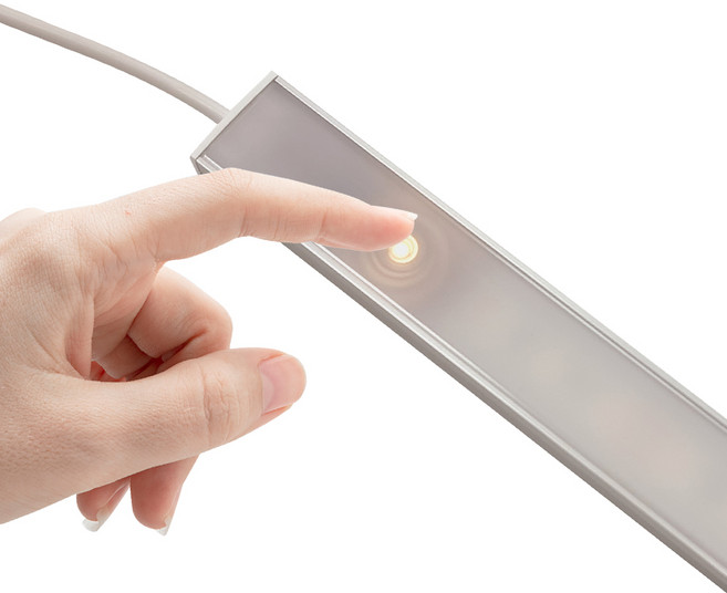 파인라이트 슬림터치-온 LED 조명 밝기조절 주방 싱크대 독서실 학생 책상조명 벙커침대 간접등 디밍, 아이보리빛 (주백색 4000K)