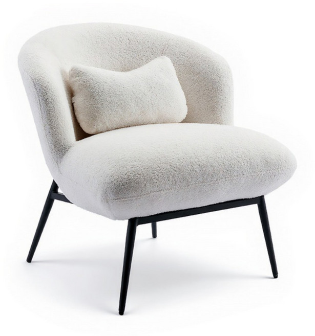 Dayalane 1인용쇼파 푹신한 라운지 안락의자 모던 인테리어 편안한 쇼파 쿠션포함, 화이트 부클레