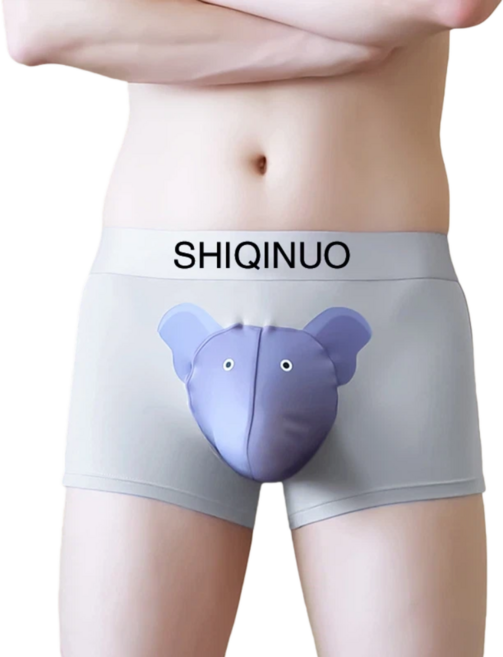 SHIQINUO 코끼리 캐릭터 남성 모달 드로즈입니다 코끼리 팬티 남성 팬티.
