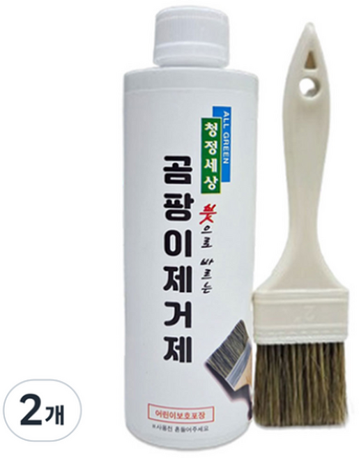 청정세상 붓으로 바르는 곰팡이 제거제 (붓포함), 500g, 2개