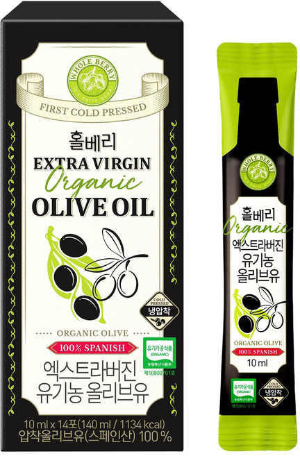 홀베리 엑스트라버진 유기농 올리브유, 12개, 140ml