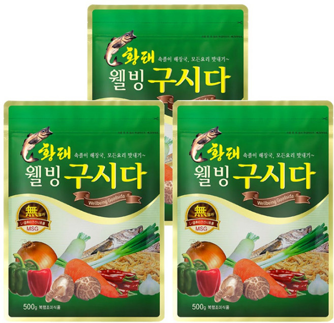 북설악 황태 웰빙 구시다, 500g, 3개