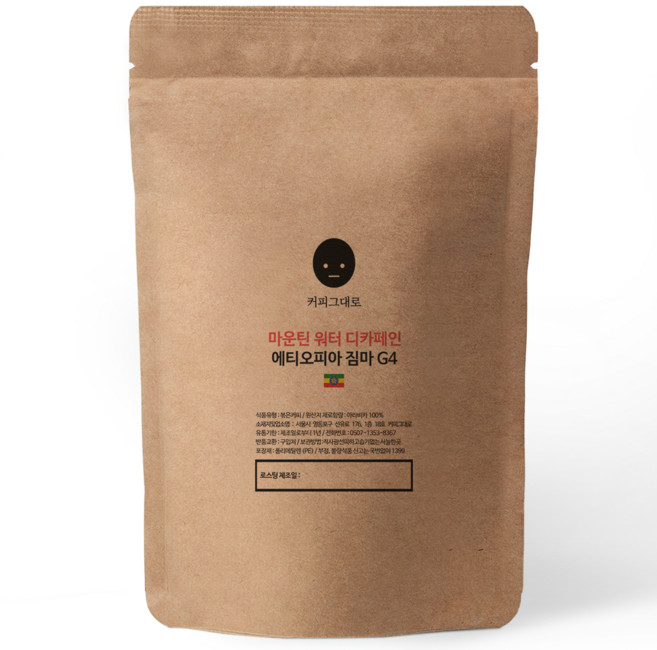 커피그대로 갓볶은 디카페인 에티오피아 짐마 마운틴워터 원두커피, 1개, 200g, 홀빈(분쇄안함)