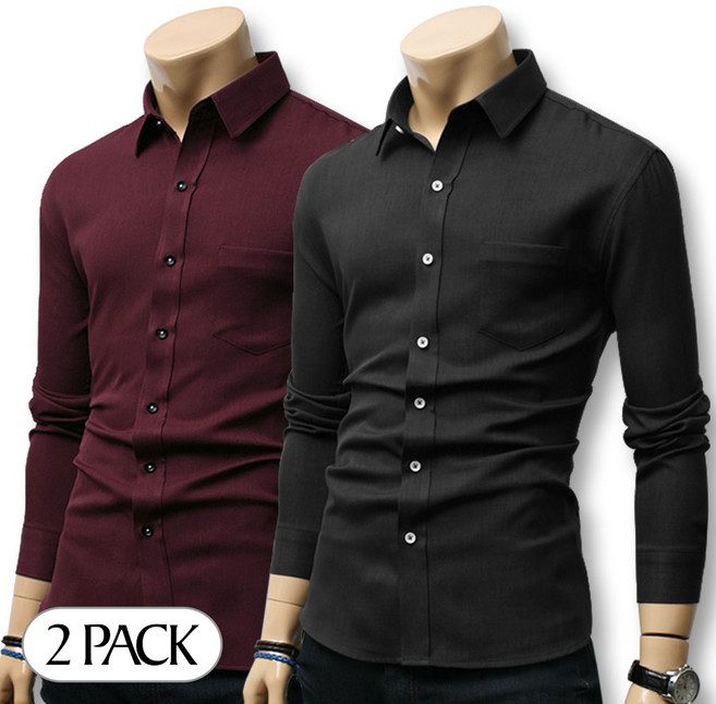 블루포스 안느비 긴팔 남자 남방 1+1세트 [2장 묶음] 구김 없는 남성 셔츠 [국내생산]