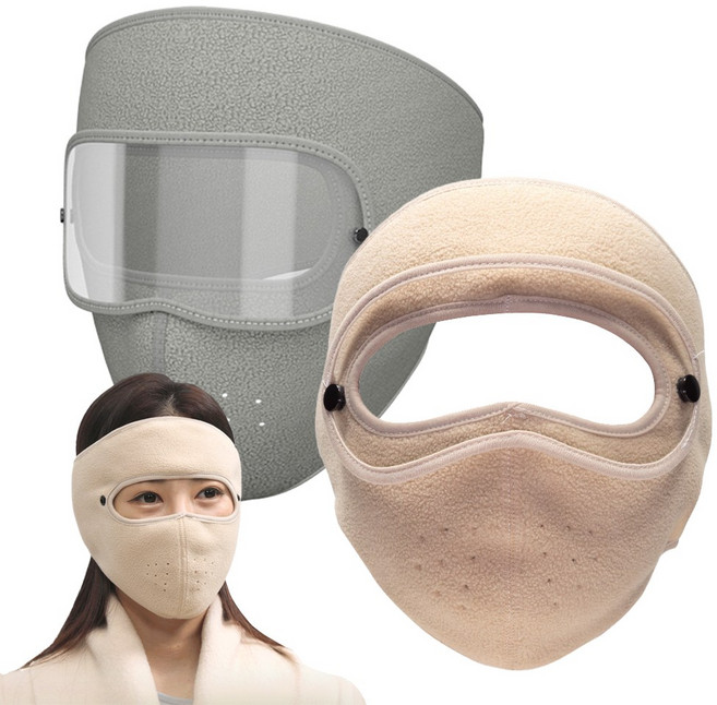 핫따숨캐나다고글마스크 4종세트 겨울 방한용 방한마스크 귀마개 넥워머 러닝 자전거 안면 스키 등산 겨울, 베이지+그레이+블랙+색상 랜덤, 1세트, 4개입