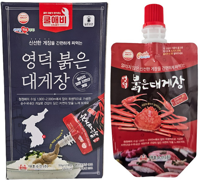 대호수산(주) 영덕붉은대게장(신선), 100g, 2개