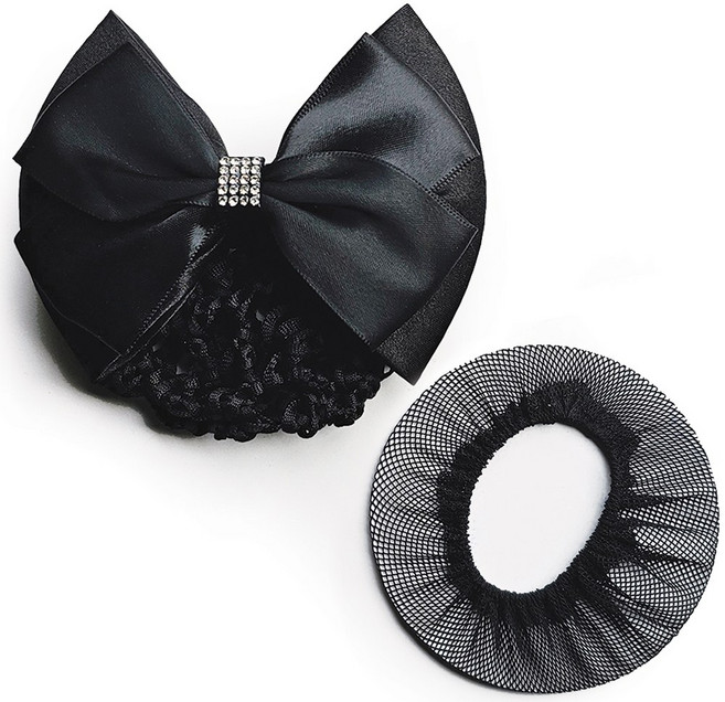 헤미쉬스타일 리본 그물망핀 1p+얇은 스판망 1p세트