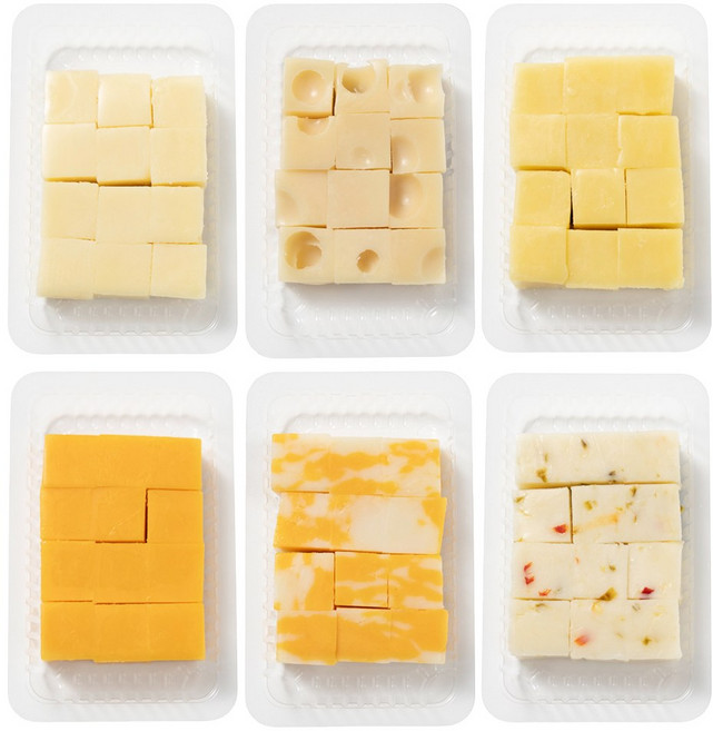 6종 큐브치즈 믹스 세트(체다 컬러드체다 고다 콜비잭 몬트레이 팜 페퍼젝 에멘탈)