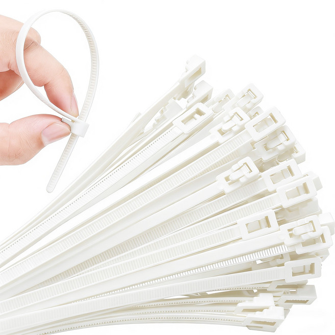 LYRHIX 재사용케이블타이 케이블타이150-300mm 분류정리전문가 홈오피스원예농업전선분류및정리하기, 화이트, 120