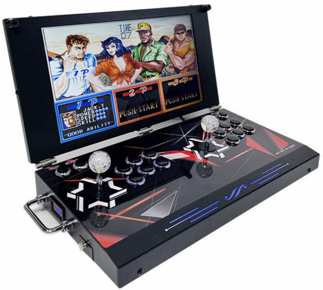 오락실 게임기 17인치 2인용 고전 게임 접이식 휴대용 콘솔 추억의 레트로 옛날, 플러그인 모델 10000 내장 게임