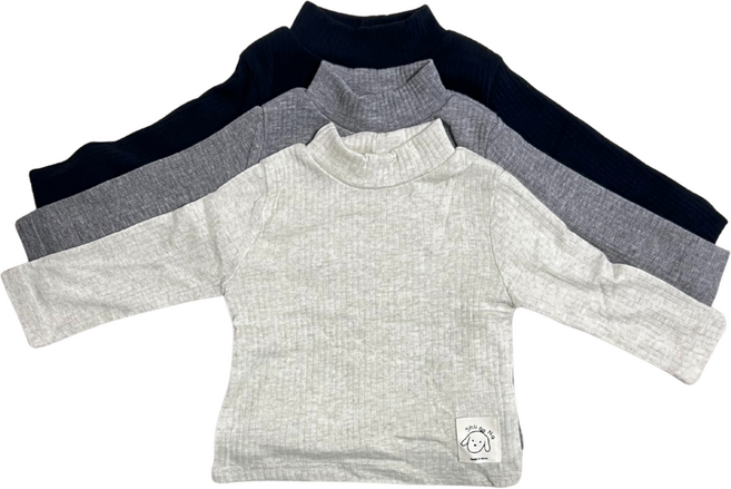 3장 세트 ) 남아 여아 봄 간절기 반목티 유치원 어린이집 등원룩 골지 기본티 아동 이너 티셔츠