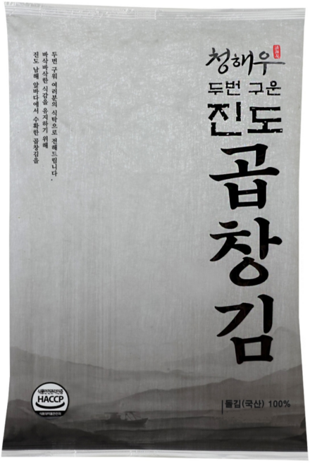 청해우 두번구운 진도 곱창김. 고급 곱창김 8매, 22g, 16개