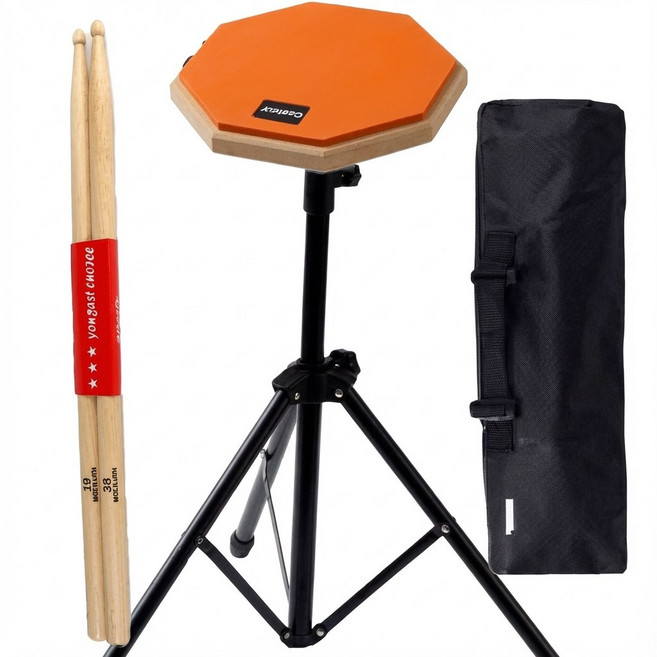 사려니몰 입문용 연습용 드럼패드 세트 (케이스+드럼스틱), 오렌지, 1개
