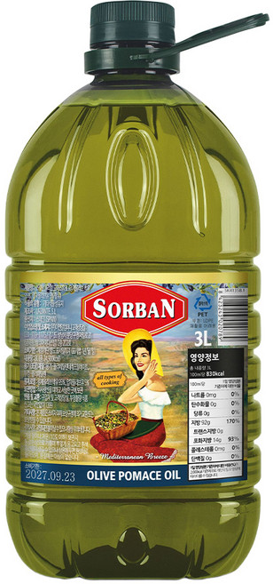 소르반 올리브오일 포마스, 1개, 3L