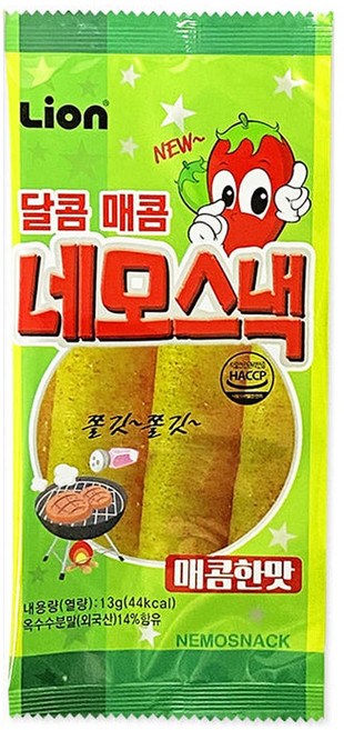 라이온과자 달콤매콤 네모스낵 매콤한맛, 13g, 60개
