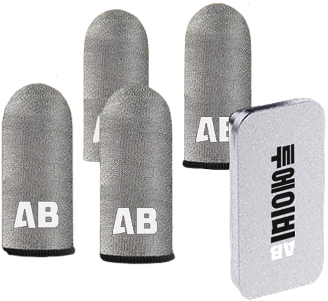 투에이비 초전도 은섬유 프리미엄 게이밍 골무 4p, 1세트, 그레이