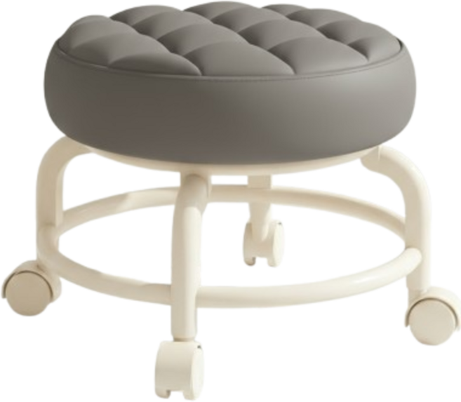 웨일릿 앉은뱅이 바퀴의자 작업용 퀼팅쿠션 회전 소프트형, 그레이