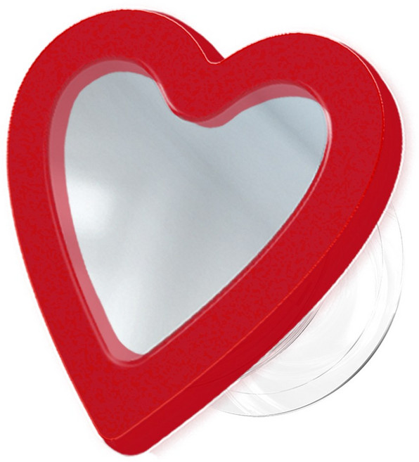 168cm 거울 미러 그립톡 하트, 레드, 1개