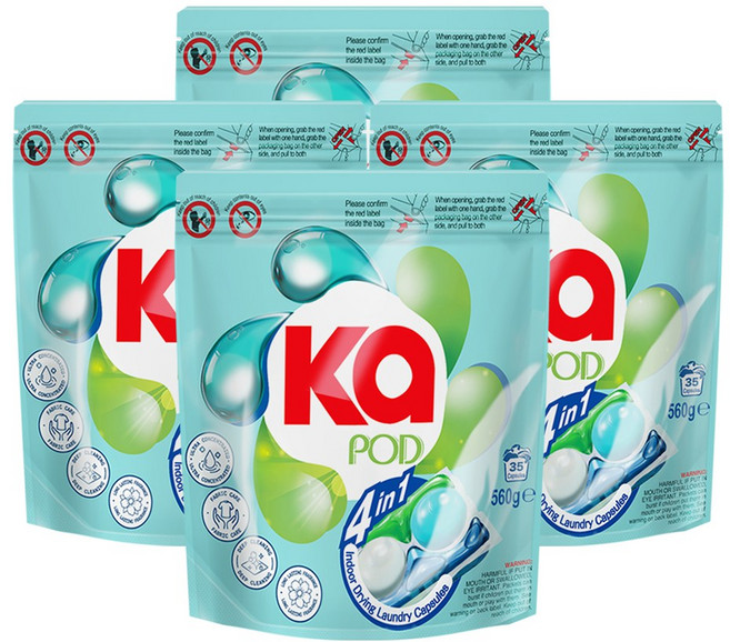 카포드 듀얼코어 4in1 캡슐세탁세제 실내건조용 35개입, 4개