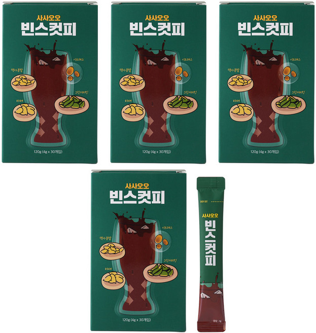 사사오오 빈스컷피 44 / 55 이트레스 커피, 4박스, 30개입, 4g