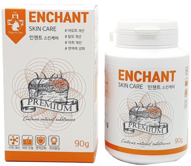 강아지 고양이 피부병 피모 영양제 피부약 곰팡이성 피부염 털빠짐 고양이 아토피 약 알러지 털 모질 영양제, 1개, 90g, 피부/피모+알러지