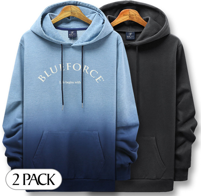 블루포스 샤르 후드티 + 트렙 후드티 [2장 묶음] 남자 긴팔 티셔츠 남성 빅사이즈 운동복 가을 단체티 커플티 츄리닝