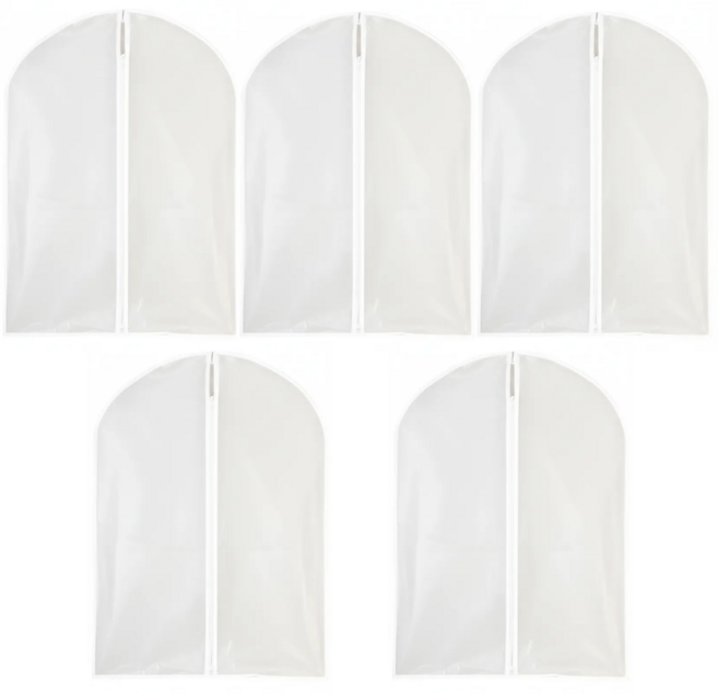 온세미몰 먼지차단 깔끔정리 지퍼형 반투명 옷보관 커버, 5개입, 1세트