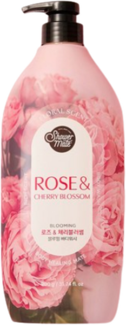 샤워메이트 블루밍 바디워시 로즈 앤 체리블러썸, 900g, 4개