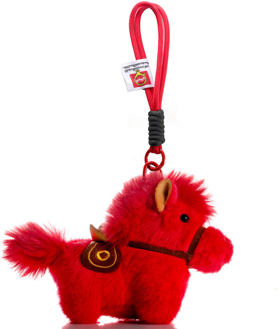루트884 복슬복슬 붉은말 인형 키링 가방 장식 귀여운 애니멀 키홀더