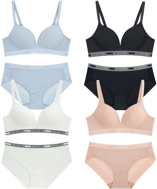 [Wonderbra]스포츠 아웃밴드 노와이어 브라팬티 8종 세트 택 1
