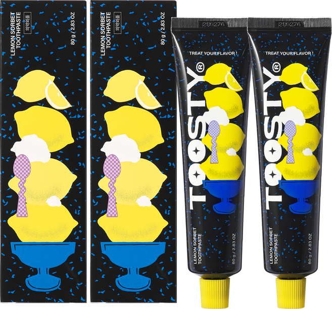 투스티 레몬 소르베 치약, 80g, 2개