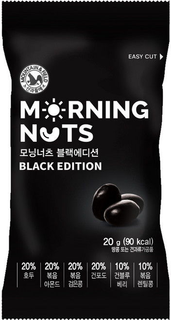 산과들에 모닝너츠블랙에디션 하루견과 50봉, 50개, 20g