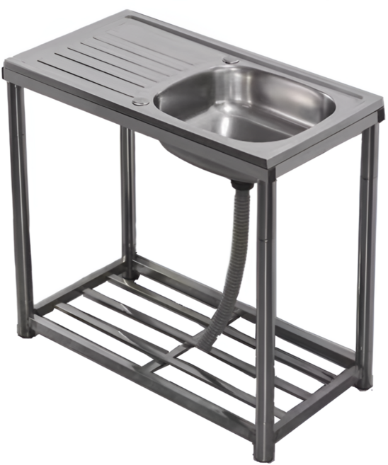 리빙앤홈 간이 싱크대 사무실 개수대 보조 주방 소형 싱크대 스텐 씽크대 베란다 탕비실 업소용 조리대형