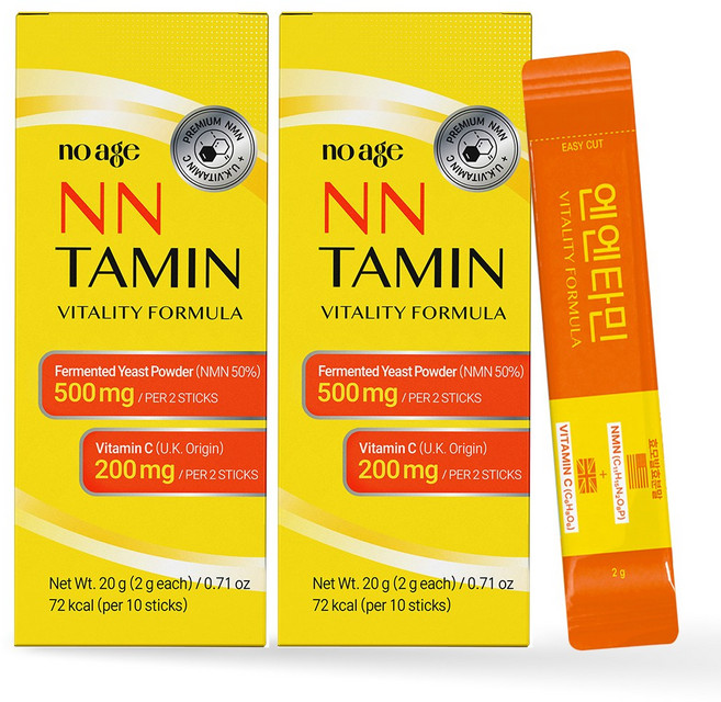 노에이지 NN타민 엔엔타민 천연 NMN 비타민C 레몬맛 10포, 6박스, 20g