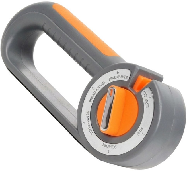 아웃포스트골드 6 in 1 칼갈이 멀티 논슬립 독일 기술 주방용 연마기 숫돌, 1세트, 그레이/오렌지