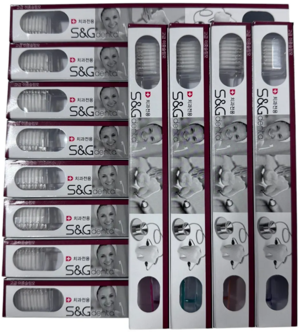 SNG치과전용 고급 이중슬림모 칫솔 국산 미세모 극세모 잇몸케어 성인용, 1개, 12개입